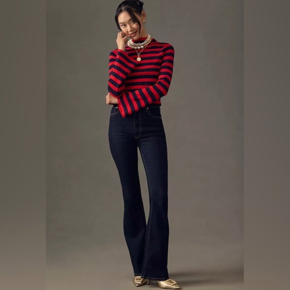 Rag & Bone Casey High Rise Flare Jeans - Size 28 High Rise, Dark Wash, Flare